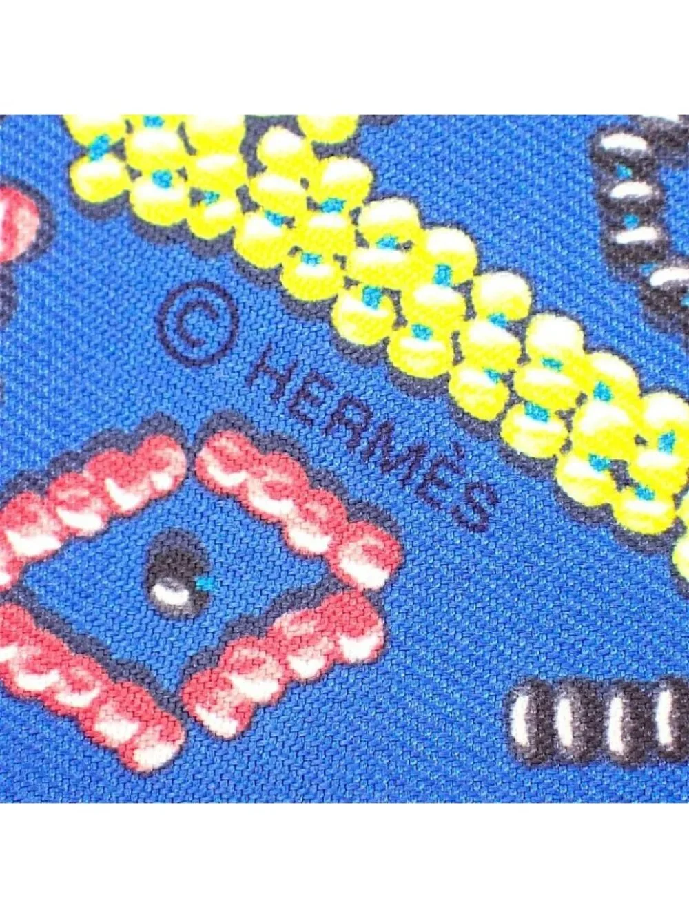 Hermes Kelly en Perles Scarf Silk 100% Blue - Picture 6 of 9